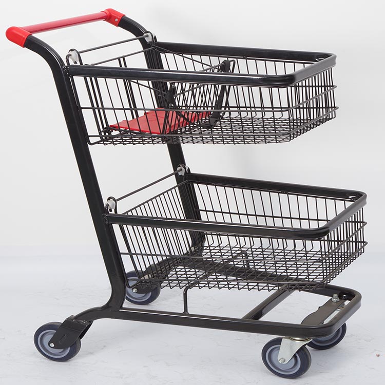Home Improvement Stores - 2-уровневая тележка-тележка, двойная коммерческая двухслойная корзина